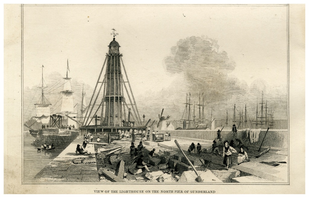 View of the Lighthouse on the North Pier of Sunderland.